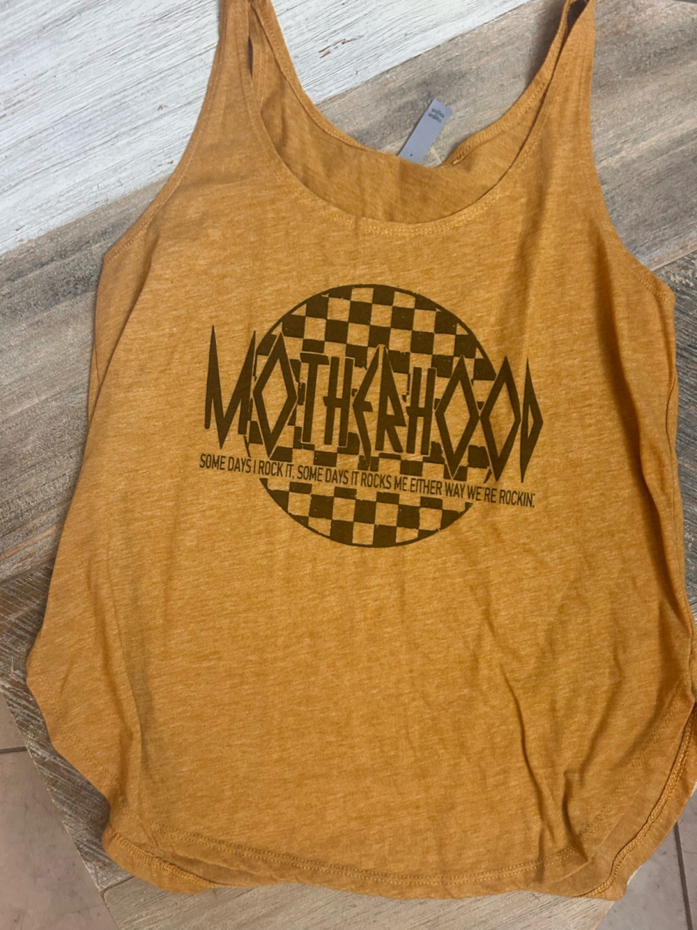 Next Level Apparel Mustard Yellow Graphic Tank Top for Kids